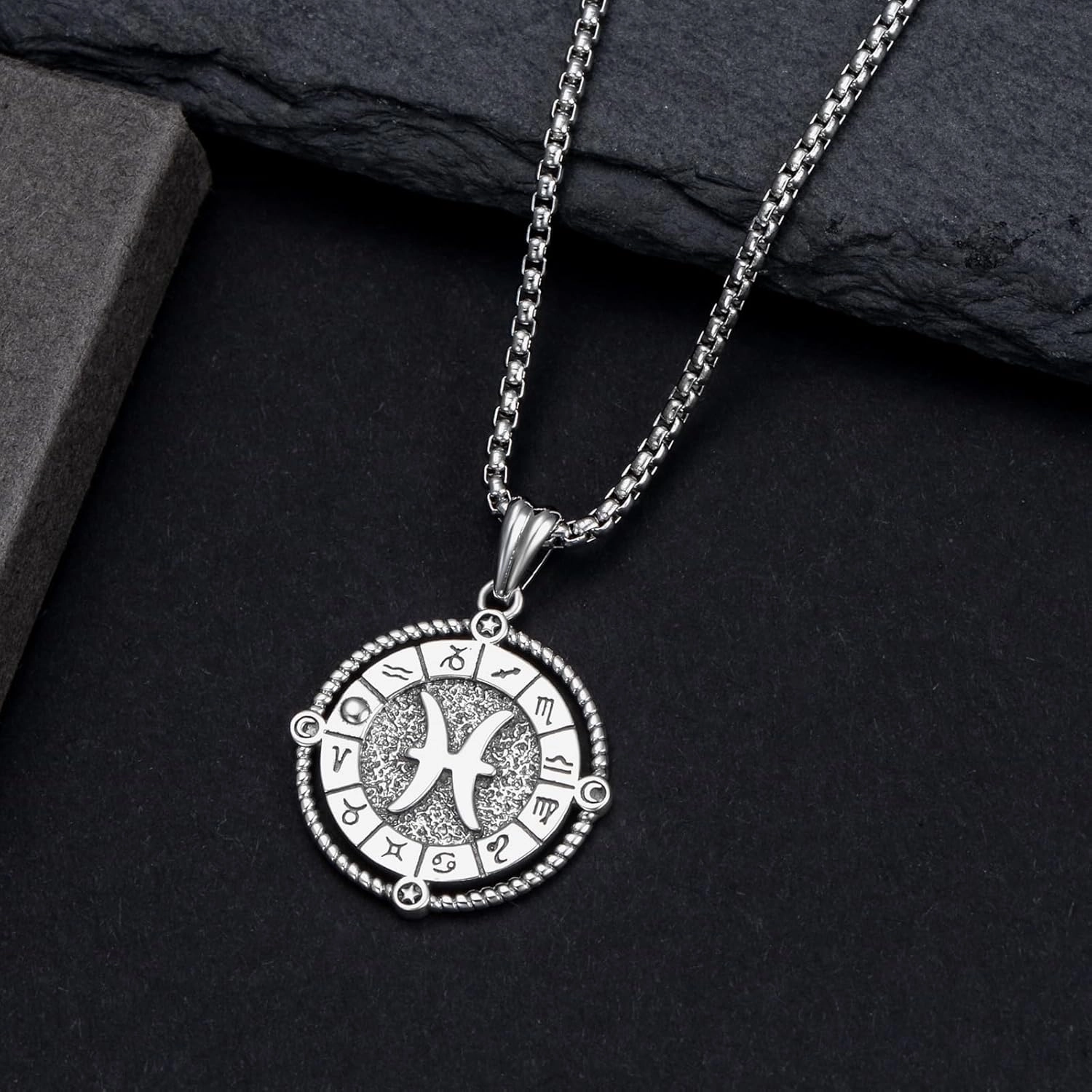 Zodiac Necklace 12 Constellation Horoscope Astrology Pendant Necklace 925 Sterling Silver Zodiac Sign Jewelry Gifts for Men Women