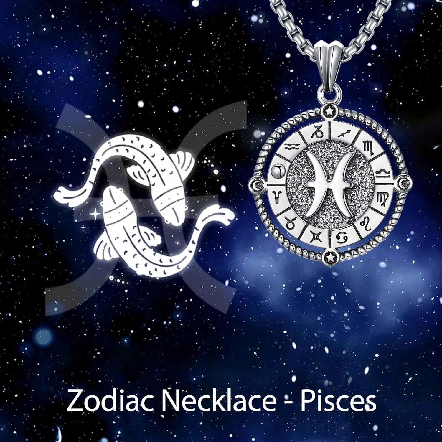 Zodiac Necklace 12 Constellation Horoscope Astrology Pendant Necklace 925 Sterling Silver Zodiac Sign Jewelry Gifts for Men Women