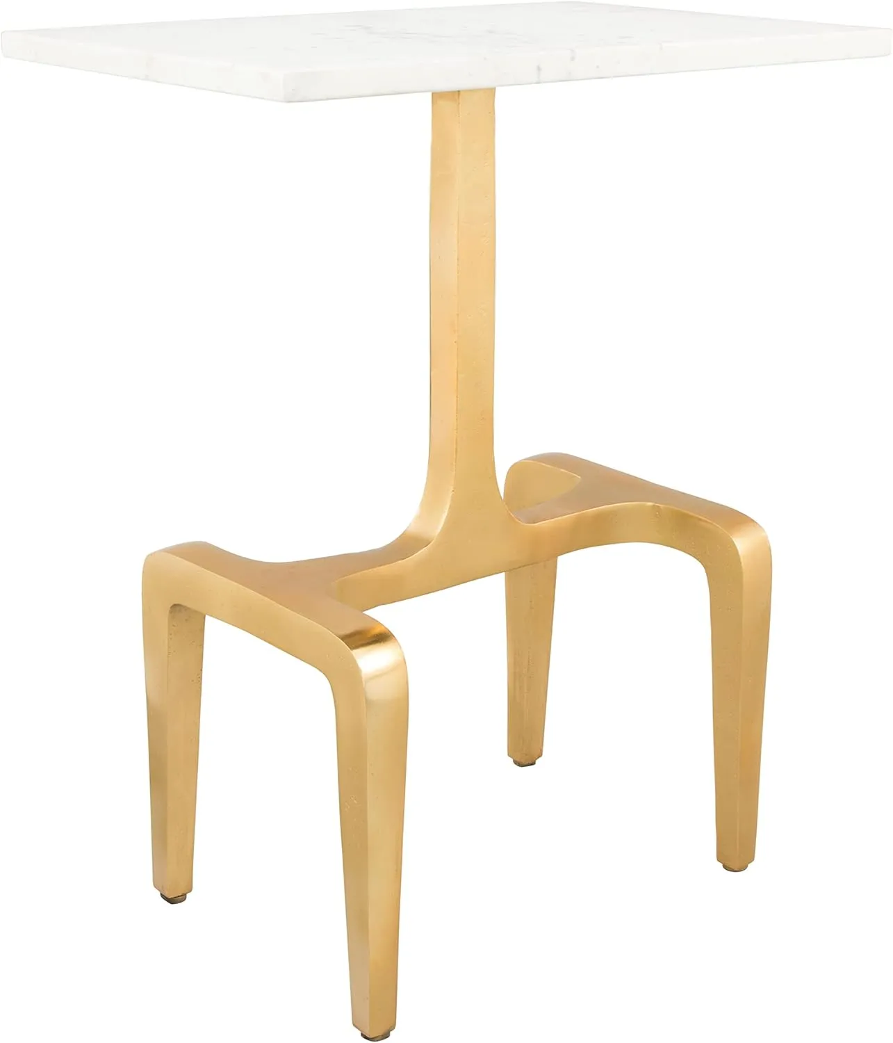 Zuo Clement Side Table White & Gold